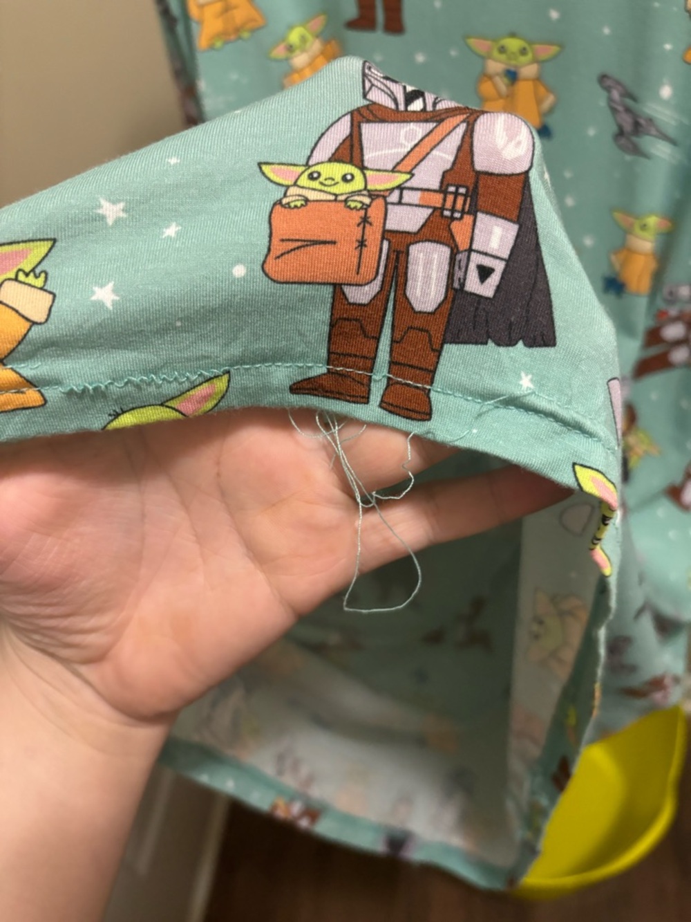 Little Sleepies Mint Tunic with Star Wars Grogu & Mandalorian Print - Picture 3 of 4
